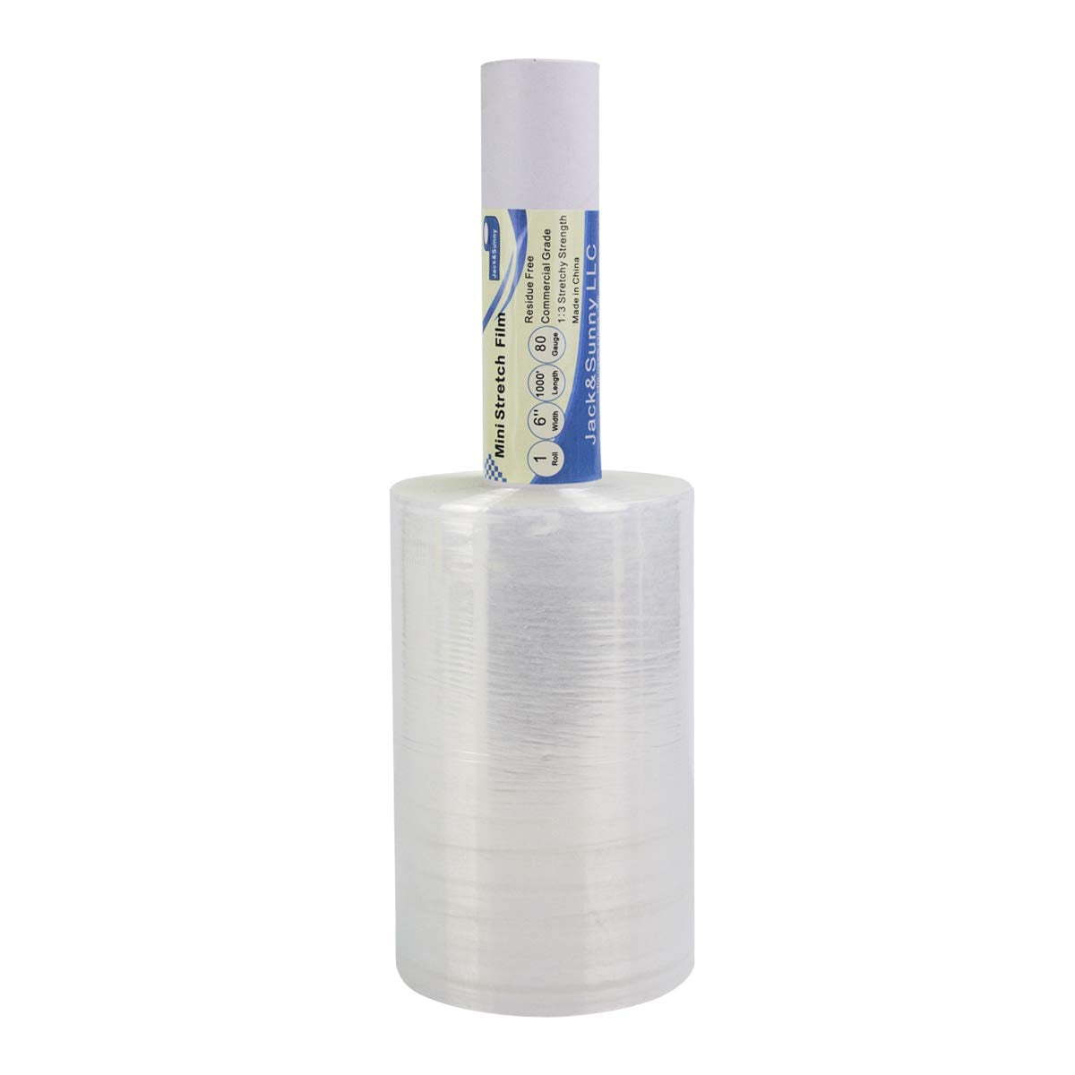 Clear Stretch Wrap 6"×1000' Plastic Wrap Roll for Moving Shipping Wrap,Industrial Strength Shrink Packing Wrap Heavy Duty Stretch Film with Handle