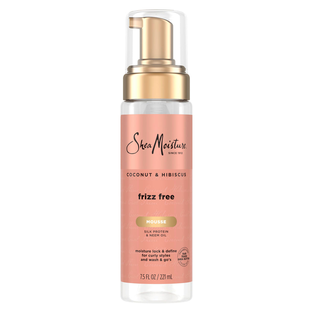 SheaMoisture Curl Mousse for Curly Hair, Coconut & Hibiscus Styling Mousse for Frizz Control & Volume, with Shea Butter, 7.5 oz
