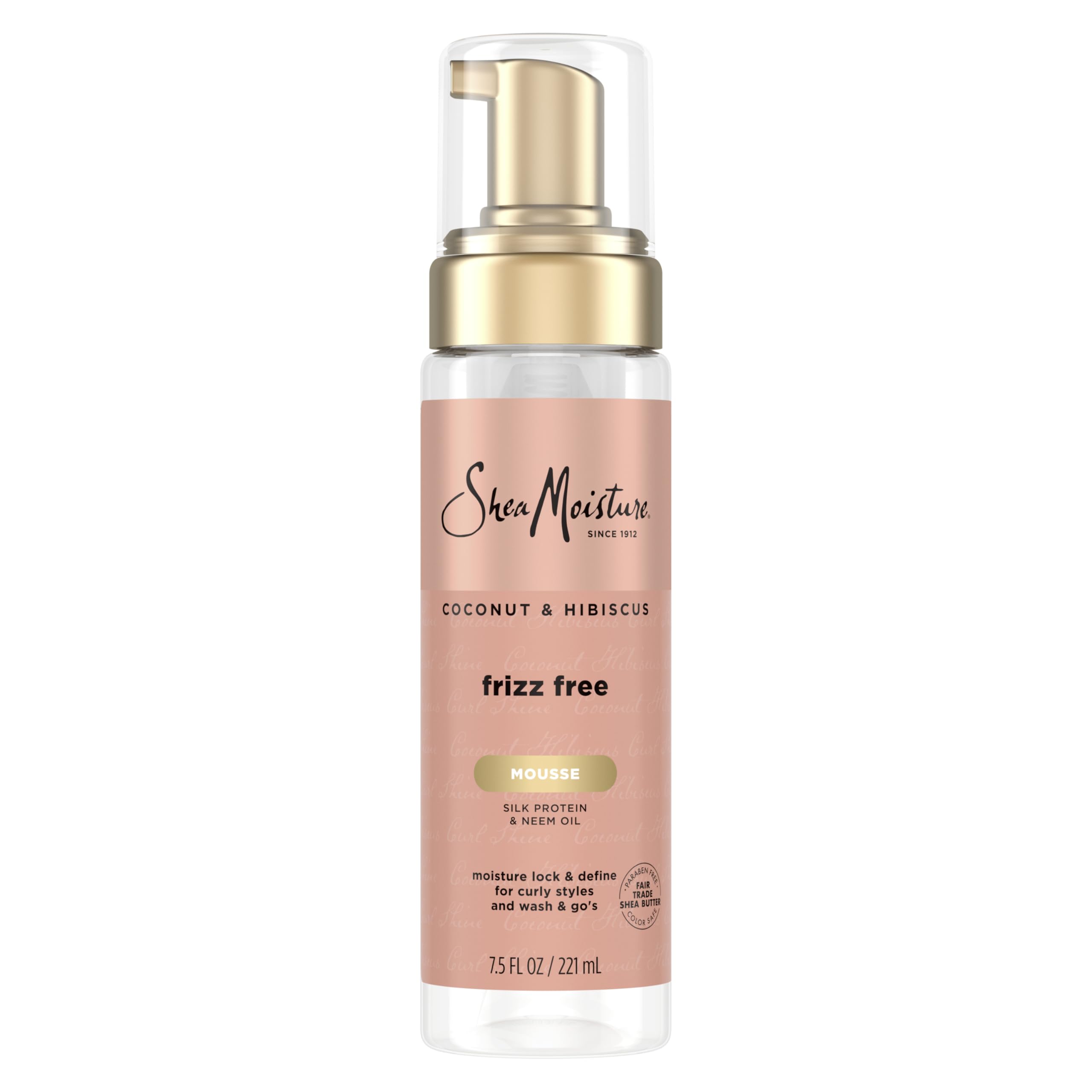 SheaMoisture Curl Mousse for Curly Hair, Coconut & Hibiscus Styling Mousse for Frizz Control & Volume, with Shea Butter, 7.5 oz