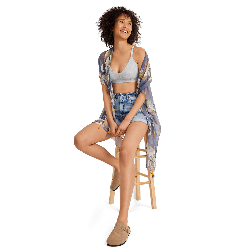 Jockey Women's Bra Organic Cotton Stretch Triangle Bralette, Grey Heather, S