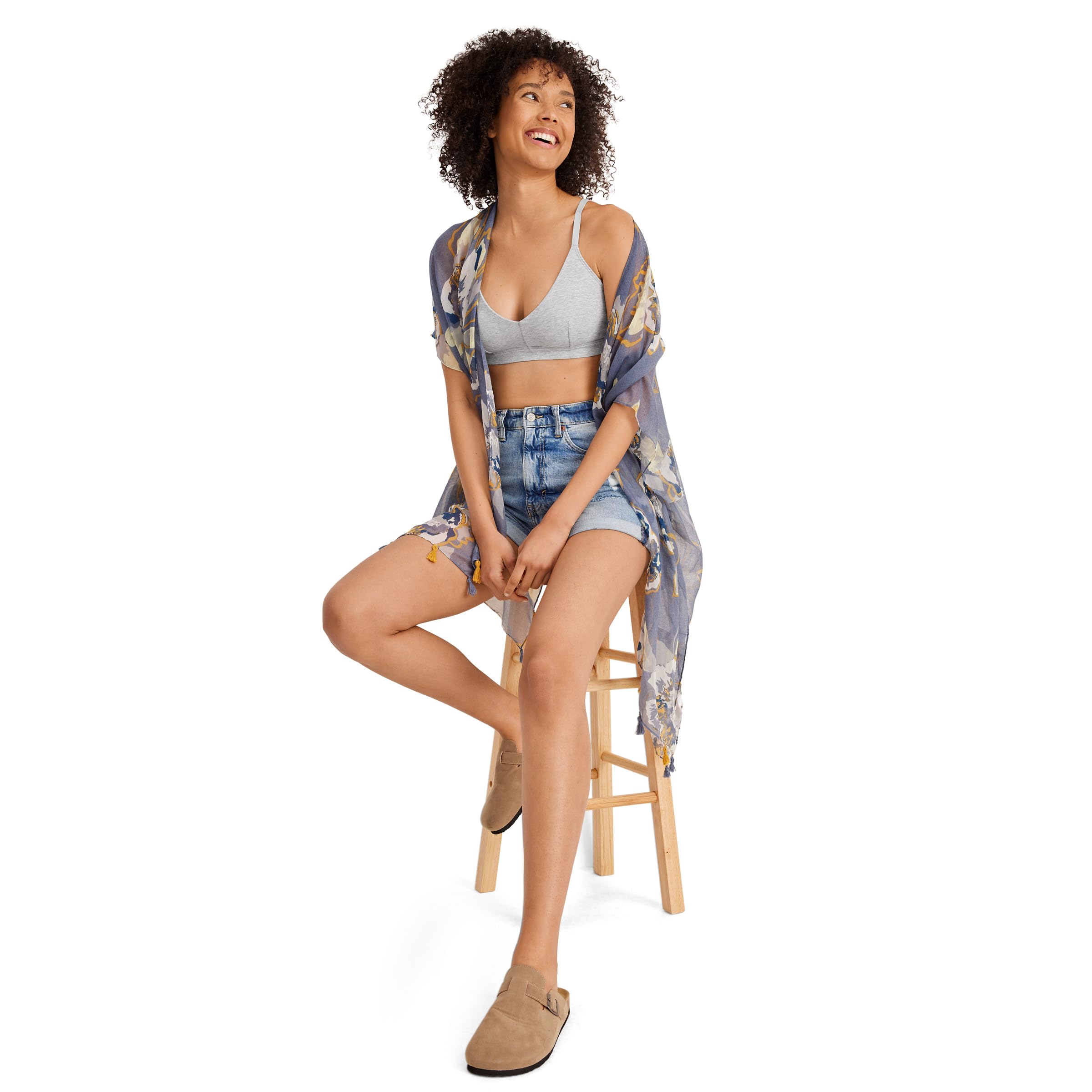 Jockey Women's Bra Organic Cotton Stretch Triangle Bralette, Grey Heather, S