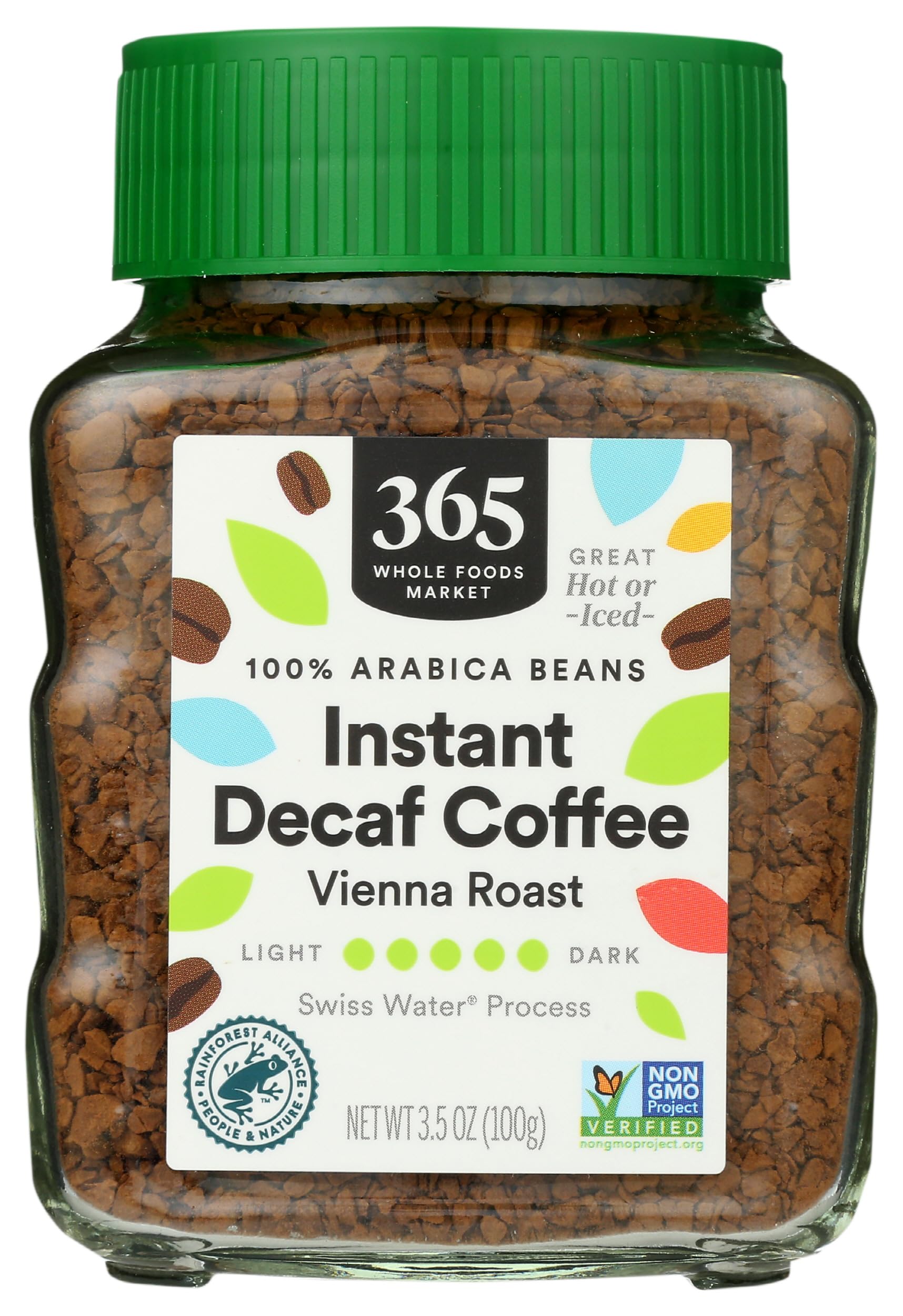 365 by Whole Foods Market, Decaf Instant Coffee, Dark Vienna Roast, Swiss Water Process, 3.5 Ounce