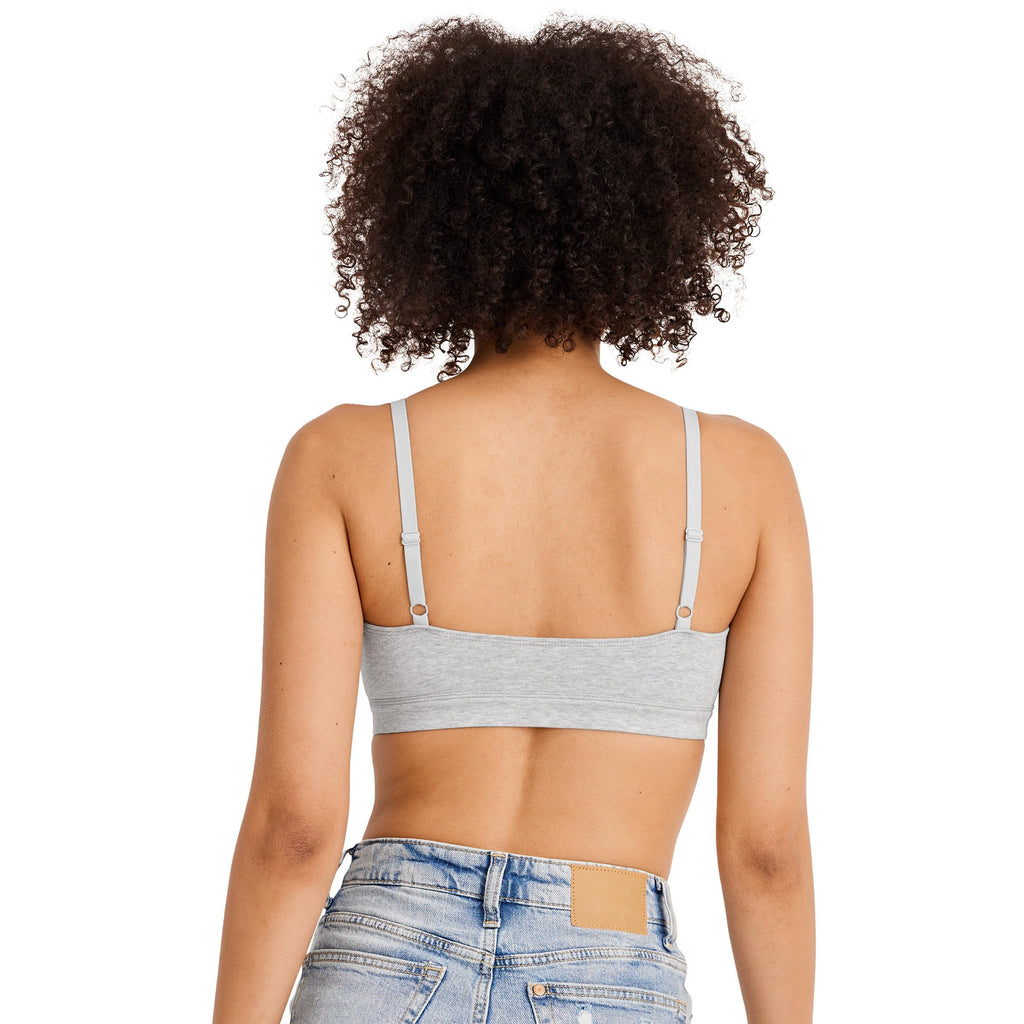 Jockey Women's Bra Organic Cotton Stretch Triangle Bralette, Grey Heather, S