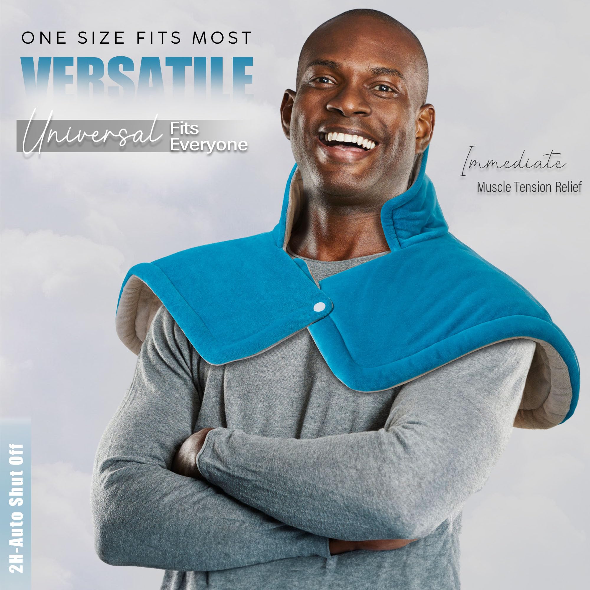 Father’s Day Gift for Dad Husband from Daughter Son Wife, Weighted Neck & Shoulder Heating Pad for Pain Relief | | 6 Heat Settings, 2H Auto‑Off | Home & Office Use, Birthday Gifts for Men Women Dad