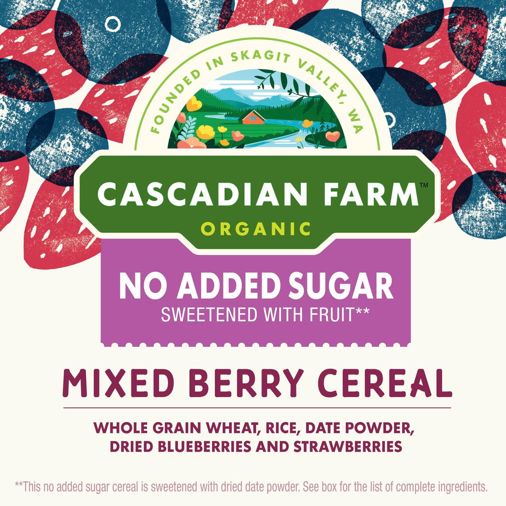 Cascadian Farm Organic Mixed Berry Cereal, No Added Sugar, 12.5 oz